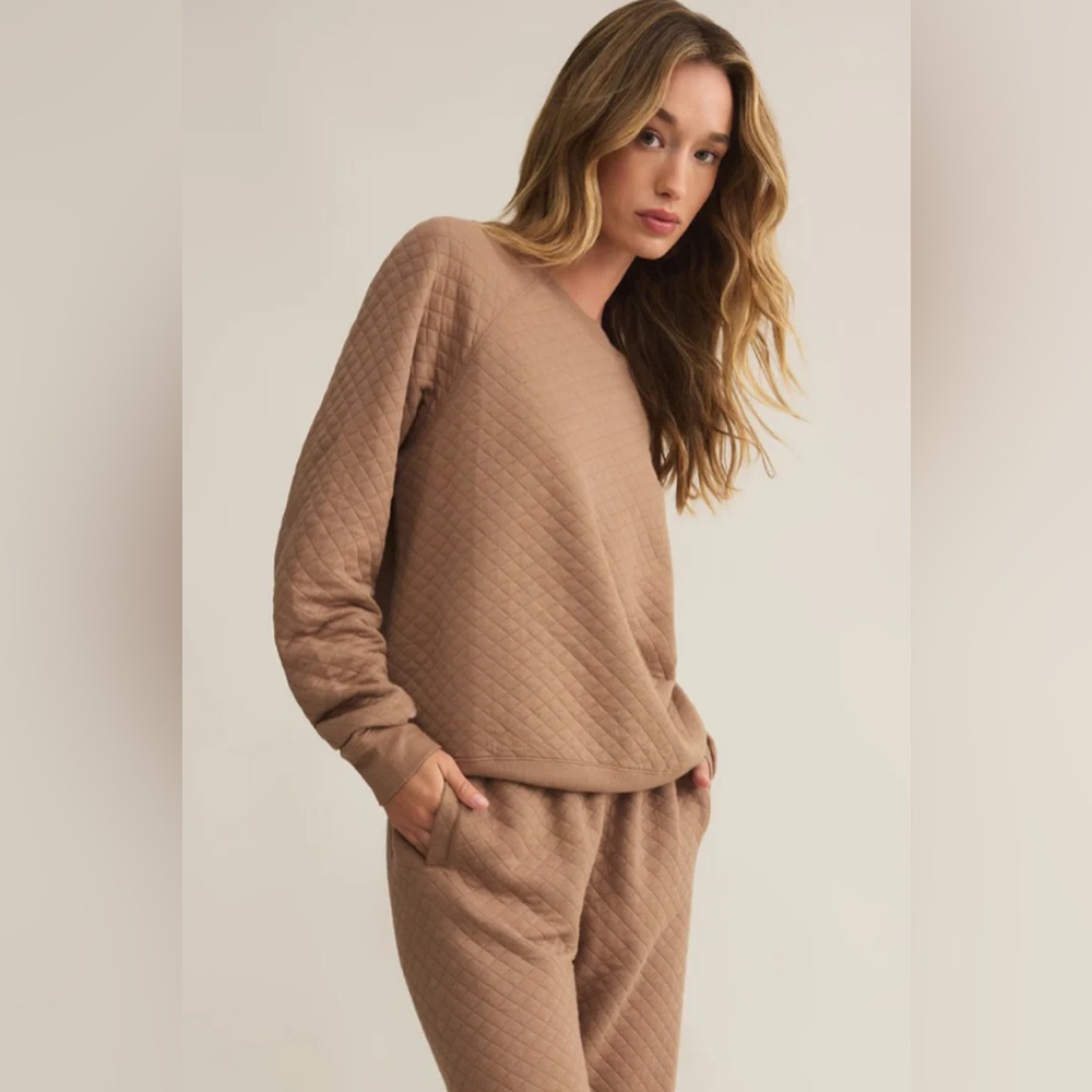 Z Supply Volt Quilted Sweatshirt, Campfire XS, NWOT